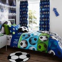 Catherine Lansfield Football Childrens Bedding Blue