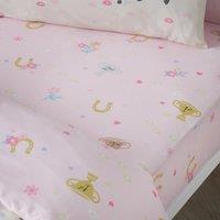 Catherine Lansfield Happy Horses Bed Linen Fitted Sheet Pink