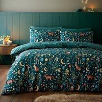 Catherine Lansfield Enchanted Twilight Duvet Cover Bedding Set Forest Green