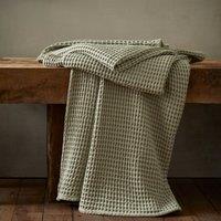 Pineapple Elephant Jaipur 150cm x 200cm Waffle Throw Sage
