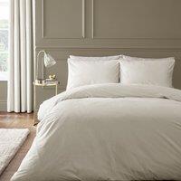 Catherine Lansfield Kingsley Matt Velvet Duvet Cover Bedding Set Cream