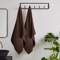 Catherine Lansfield Quick Dry Two Bath Sheet Towels Chocolate
