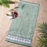 Catherine Lansfield Plam Trees Extra Large Beach Towel Green