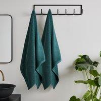 Catherine Lansfield Quick Dry Two Bath Sheet Towels Forest Green