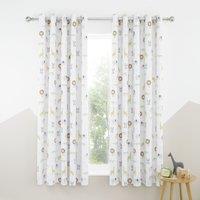 Catherine Lansfield Roarsome Animals Ready Made Eyelet Curtains 66 x 72 Natural