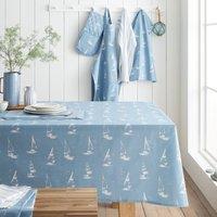 Catherine Lansfield Salcombe Boats Table Cloth Blue