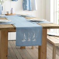 Catherine Lansfield Salcombe Boats Runner 33cm x 220cm Blue