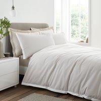 Bianca Seersucker Woven Stripe Duvet Cover Bedding Set Natural