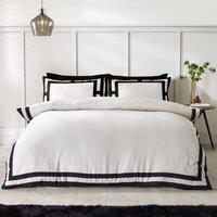 Catherine Lansfield So Soft Mono Panel Duvet Cover Bedding Set Cream