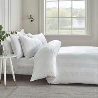 Catherine Lansfield So Soft Satin Stripe Duvet Cover Bedding Set White
