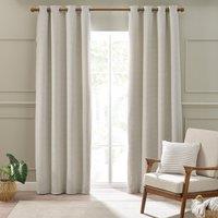 Catherine Lansfield Stab Stitch Ready Made Eyelet Curtains Natural