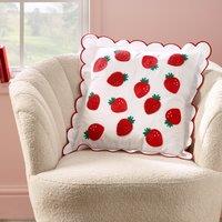 Catherine Lansfield Strawberry Filled Cushion 45cm x 45cm Red