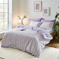 Sassy B Stripe Tease Duvet Cover Bedding Set Lilac