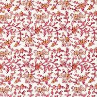Clarke & Clarke Hathi Embroidered Fabric Raspberry