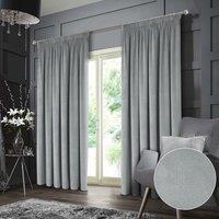 Montreal Thermal Velour Velvet Ready Made Blockout Curtains Grey