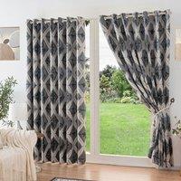Matrix Ready Made Eyelet Blockout Curtains Charcoal