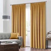 Montreal Thermal Velour Velvet Ready Made Blockout Curtains Gold