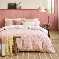 Laura Ashley Ashstead Damask Duvet Cover Bedding Set Natural Coral