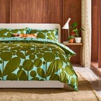 Orla Kiely Bubble Flower Duvet Cover Bedding Set Aqua Seagrass