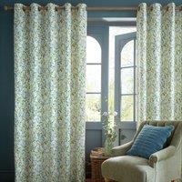 Laura Ashley Brayton Leaves Ready Made Eyelet Curtains Multi
