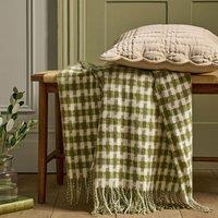Laura Ashley Knapton 130cm x 170cm Throw Olive Green
