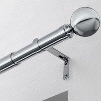 Ball 22-25mm Extendable Eyelet Curtain Pole Satin Silver