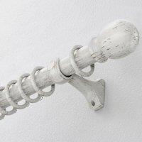 Ball 28mm Wooden Curtain Pole Scratched White