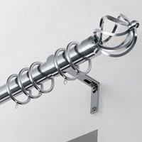 Cage 28mm Metal Curtain Pole Satin Silver