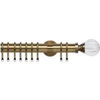 Segmented Ball 35mm IDC Metal Curtain Pole Antique Brass