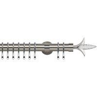 Fleur de Lys 35mm IDC Metal Curtain Pole Satin Silver