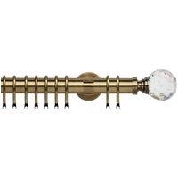 Acrylic Ball 35mm IDC Metal Curtain Pole Antique Brass