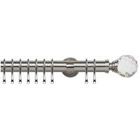 Acrylic Ball 35mm IDC Metal Curtain Pole Satin Silver