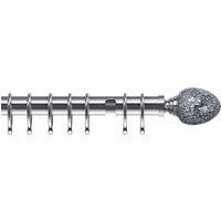 Alexia Mirror 35mm Metal Curtain Pole Satin Silver