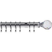 Acrylic Ball 35mm Metal Curtain Pole Chrome