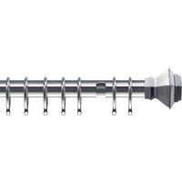 Aztec 35mm Metal Curtain Pole Satin Silver