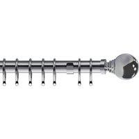Globe 35mm Metal Curtain Pole Chrome