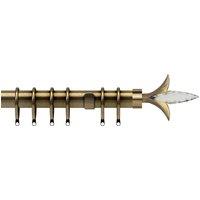 Fleur de Lys 35mm Metal Curtain Pole Antique Brass