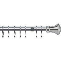 Trumpet 35mm Metal Curtain Pole Satin Silver