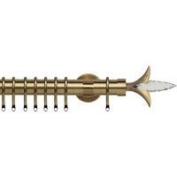 Fleur de Lys 35mm IDC Metal Curtain Pole Antique Brass