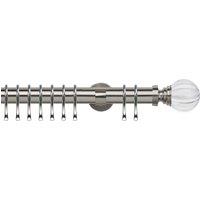 Segmented Ball 35mm IDC Metal Curtain Pole Satin Silver