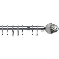 Acorn 35mm Metal Curtain Pole Satin Silver