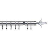 Fleur de Lys 35mm Metal Curtain Pole Satin Silver