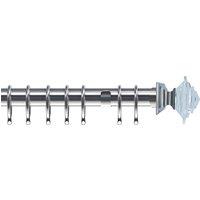 Luxe Aztec 35mm Metal Curtain Pole Satin Silver