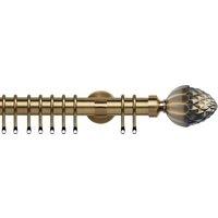 Acorn 35mm IDC Metal Curtain Pole Antique Brass