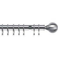 Globe 35mm Metal Curtain Pole Satin Silver