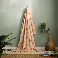 Fusion Soleil Super Soft Fleece Texture 120cm x 150cm Throw Coral Camel