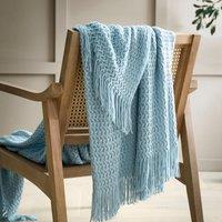 Appletree Textured Knit Heavy Weight 130cm x 180cm Throw Blue