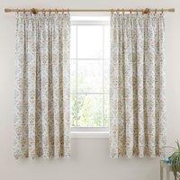 Dreams and Drapes Edena Decorative Floral Ready Made Pencil Pleat Curtains 66 x 72 Natural