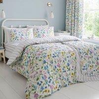 Dreams and Drapes Sweetpea Floral Duvet Cover Bedding Set Lilac
