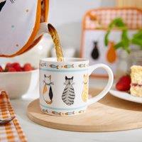 Ulster Weavers Cats In Waiting Bone China Mug Orange